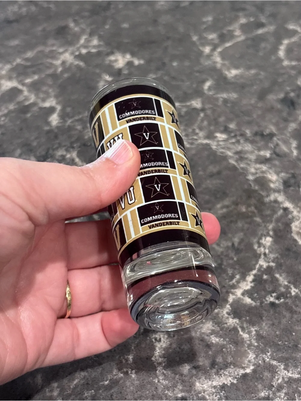 ❗️Vanderbilt Commodores Black and Gold Logo Double Shot Glass